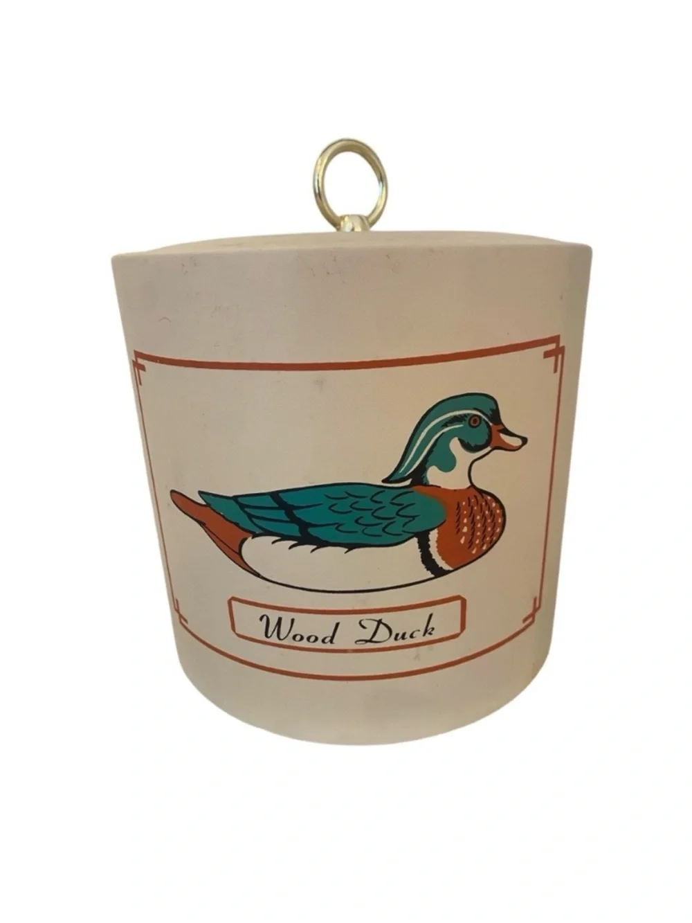 Vintage 1970s “Wood Duck” Ice Bucket Outdoor Party Bar Accessory Barware